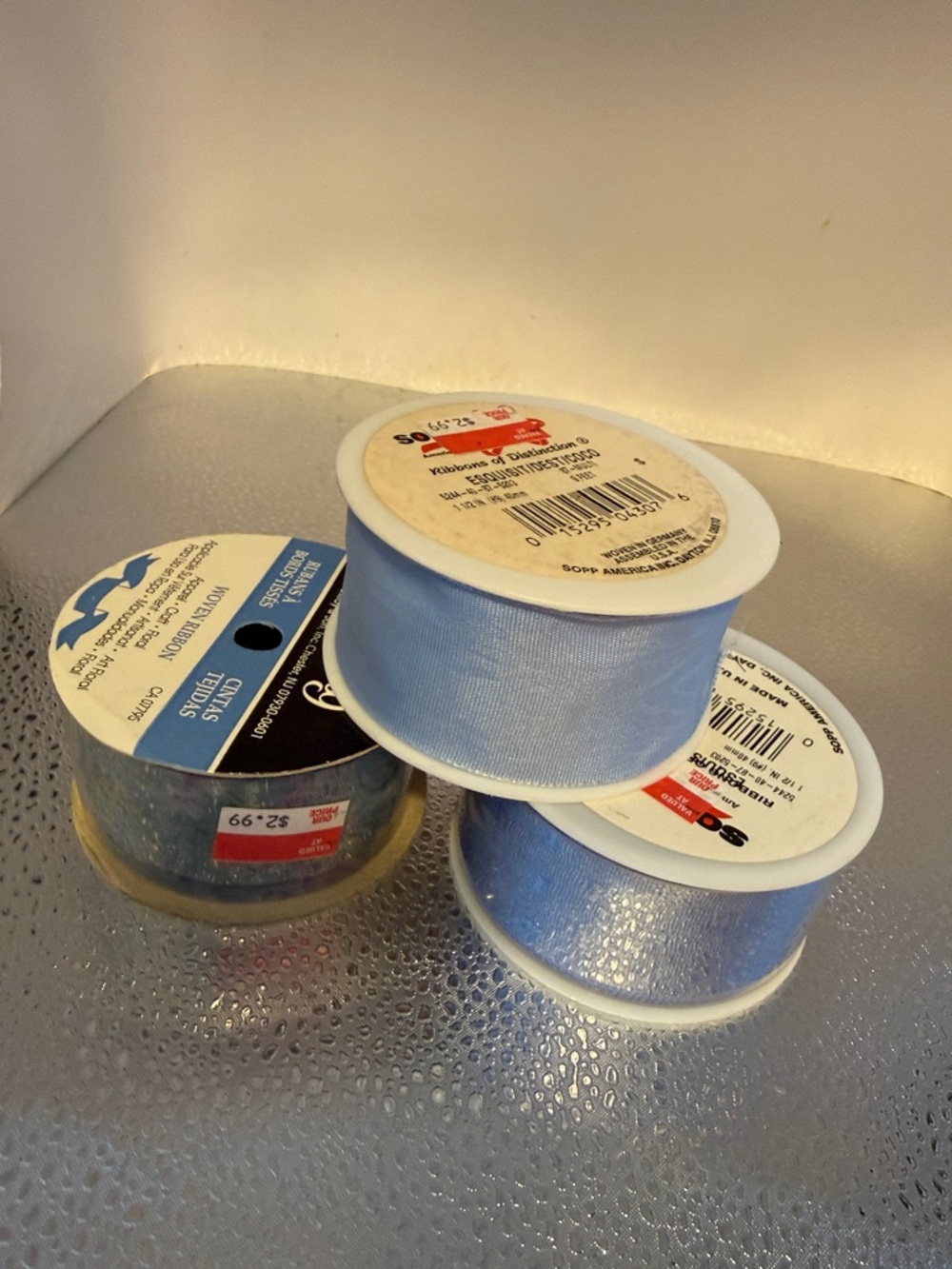 Light Blue Satin Ribbon Spool - Ideal for Gift Wrapping